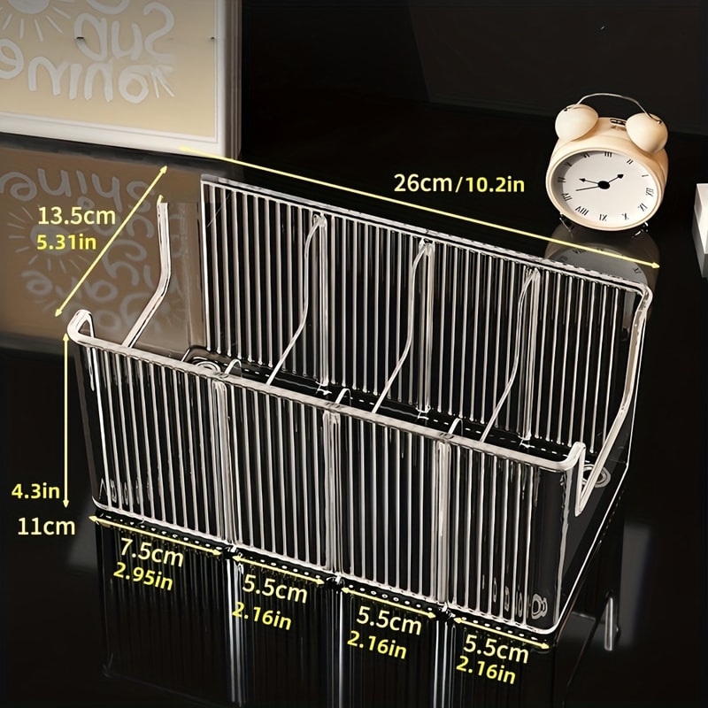 Plastic Belt Organizer With Large Capacity Divided Storage Shelf For Wardrobe Makeup Bathroom Tran 6