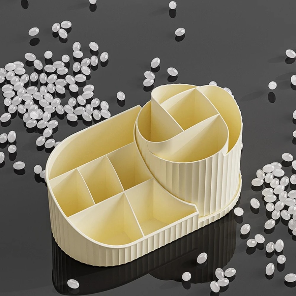 Rotating Makeup Brush Organizer – Multifunctional Cosmetic Storage for Lipstick, Eyeshadow & Brushes, Luxury Plastic