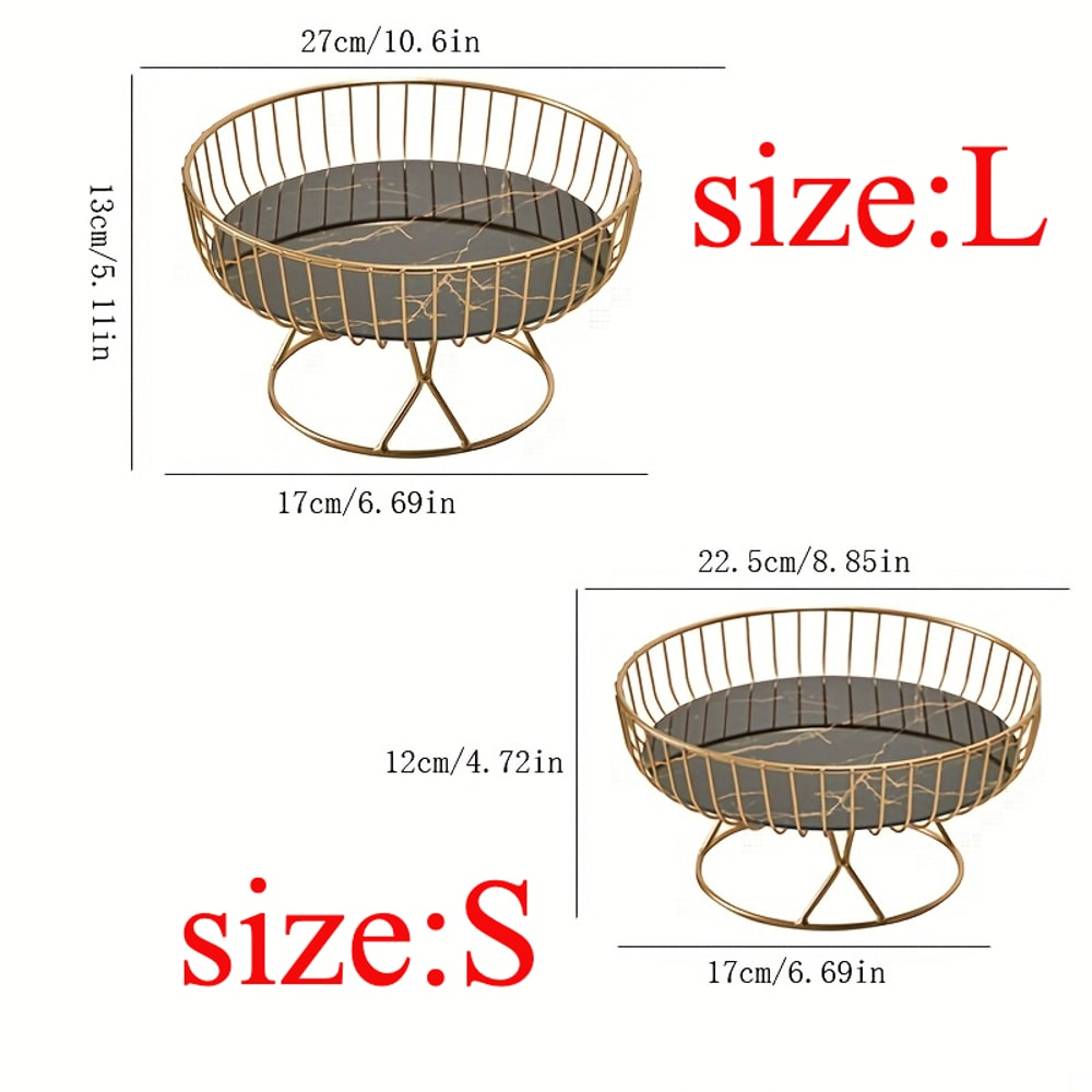 Luxury Fruit Plate Creative Living Room Fruit Basket Afternoon Tea Candy Dessert Stand Snack Tray 3