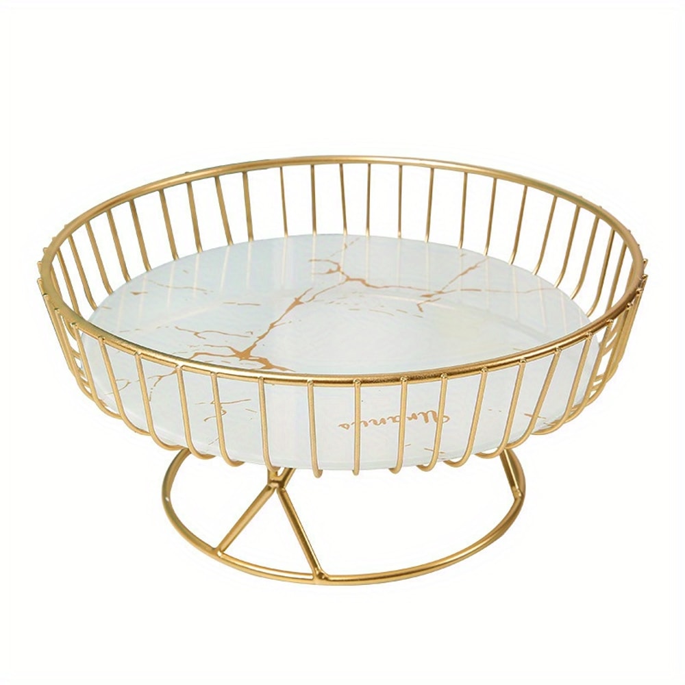 Luxury Fruit Plate Creative Living Room Fruit Basket Afternoon Tea Candy Dessert Stand Snack Tray 2