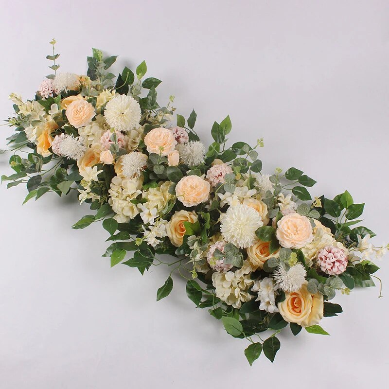 Luxury White Rose Artificial Flower Wedding Table Centerpiece For Party Event Decor 6