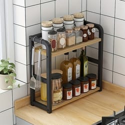 metal countertop shelf - space saving organizer for coffee, mugs & condiments, rustproof kitchen rack