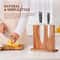 Acacia Wood Magnetic Knife Block Holder Rack Strong Enhanced Magnets For Kitchen Organization 2