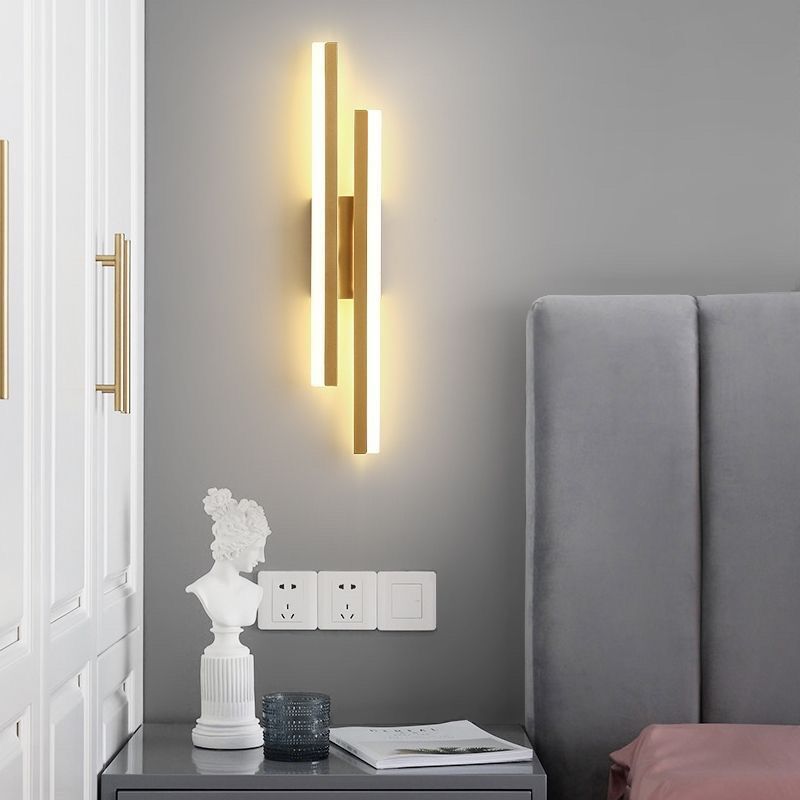 Modern LED Copper Line Pipe Wall Lamp Elegant Wall Sconce For Living Room Bedroom And Corridor 2