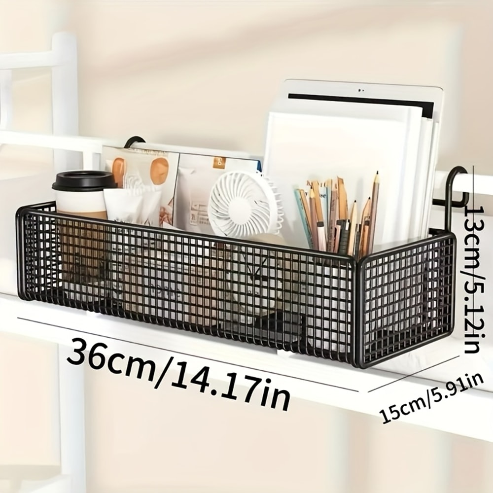 SpaceSaving Iron Bedside Storage Basket Hanging Dormitory Organizer For Easy Access 3