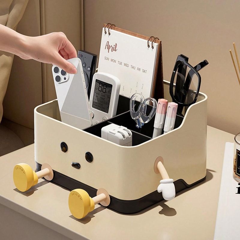Multifunctional Desktop Storage Box Cosmetic Organization Shelf With Display And Sticker 1