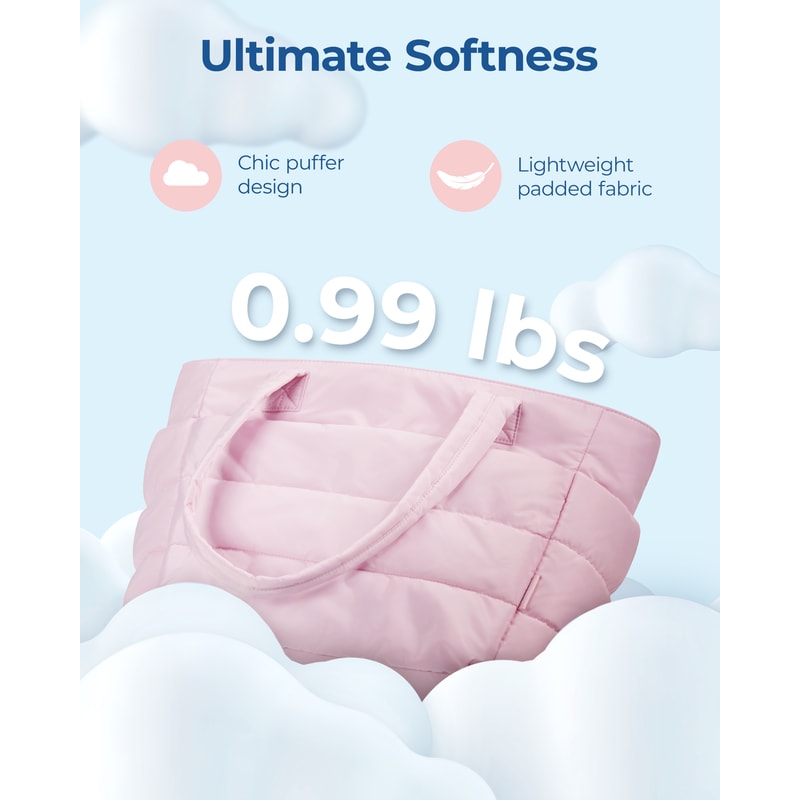 Versatile Solid Color Tote Bag For Women Padded Shoulder Bag For Travel Commuting 6