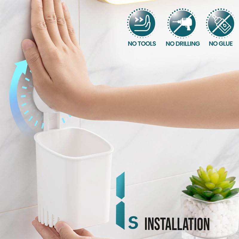 Suction Cup Toothbrush Holder Removable Razor Organizer For Shower And Bathroom 5