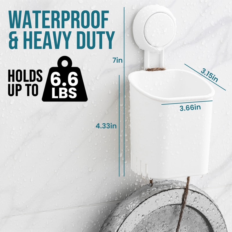 Suction Cup Toothbrush Holder Removable Razor Organizer For Shower And Bathroom 4