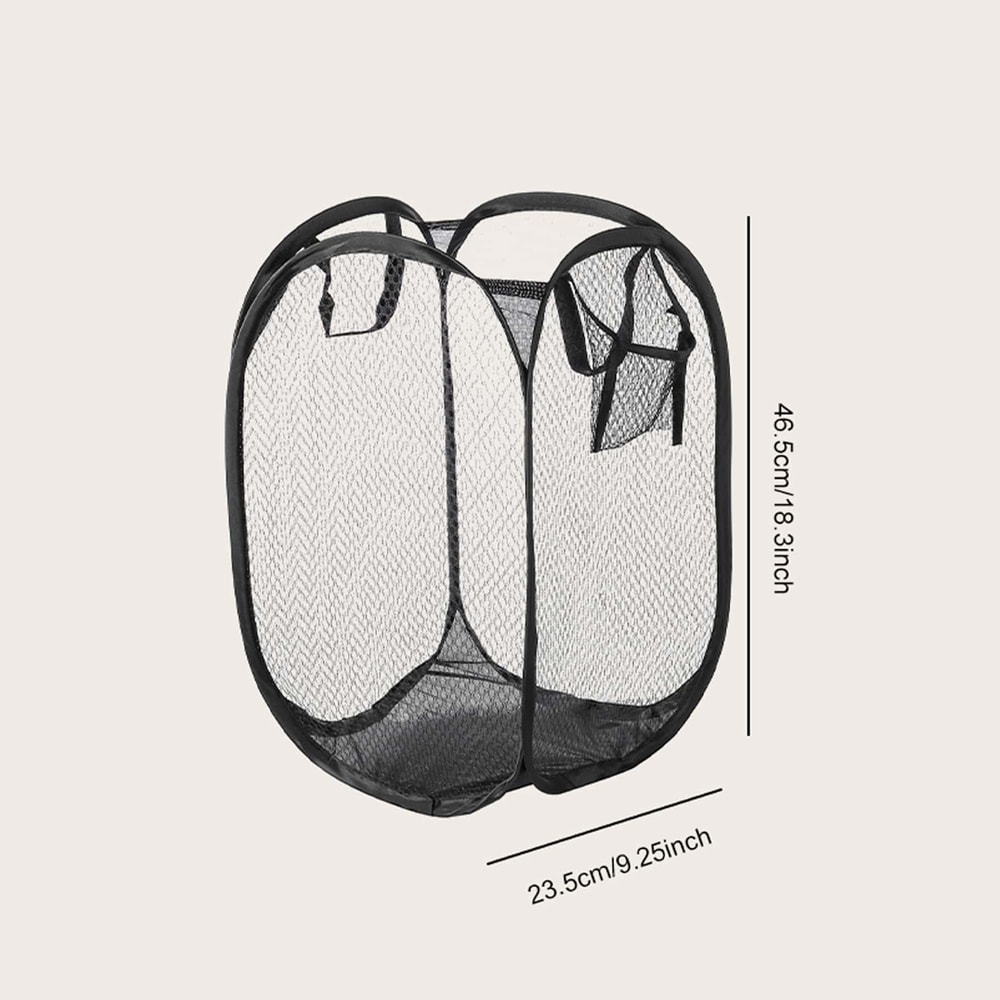 Folding Laundry Basket With Mesh Storage Bag Portable And Breathable Organizer For Home Travel 4