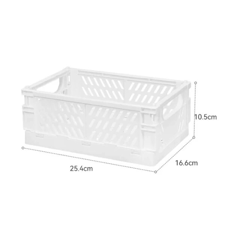 Foldable Plastic Storage Crate Stackable Organizer For Makeup Jewelry And Toys 7