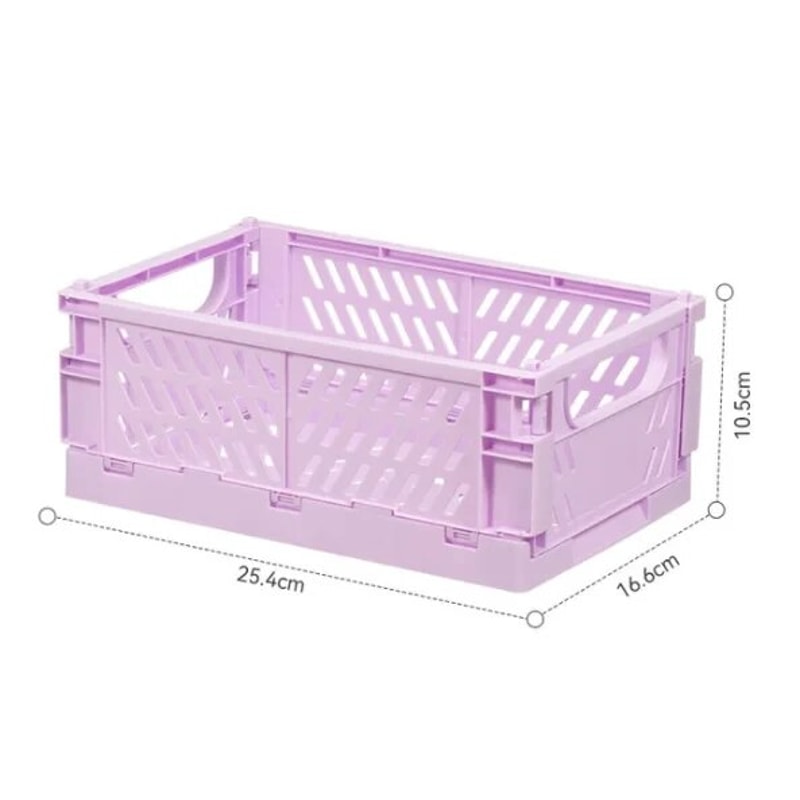 Foldable Plastic Storage Crate Stackable Organizer For Makeup Jewelry And Toys 8