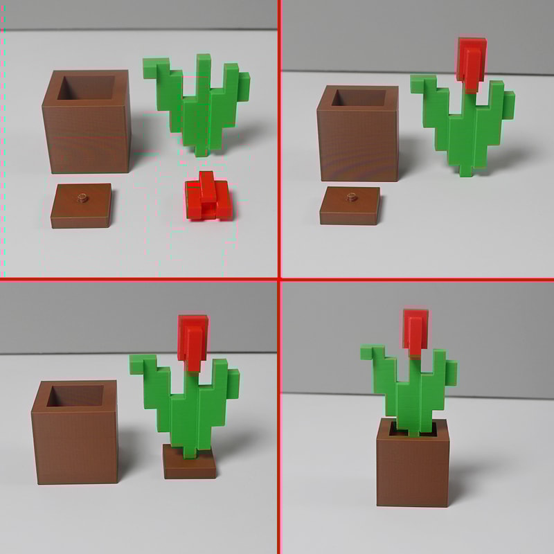 Charming Printed Pixel Rose Perfect Bedroom Decor No Power Needed Durable Plastic 3