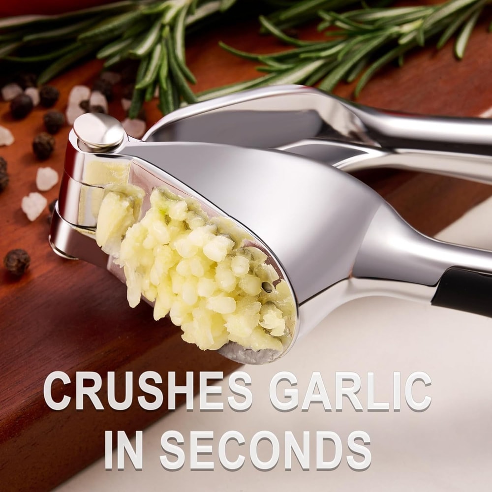 Ergonomic Zinc Alloy Garlic Press Easy Squeeze Easy Clean Garlic Mincer Crusher 5