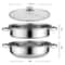 Stainless Steel Double Boiler Steamer Pot Set For Soup And Steaming 2