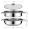 Stainless Steel Double Boiler Steamer Pot Set For Soup And Steaming 2