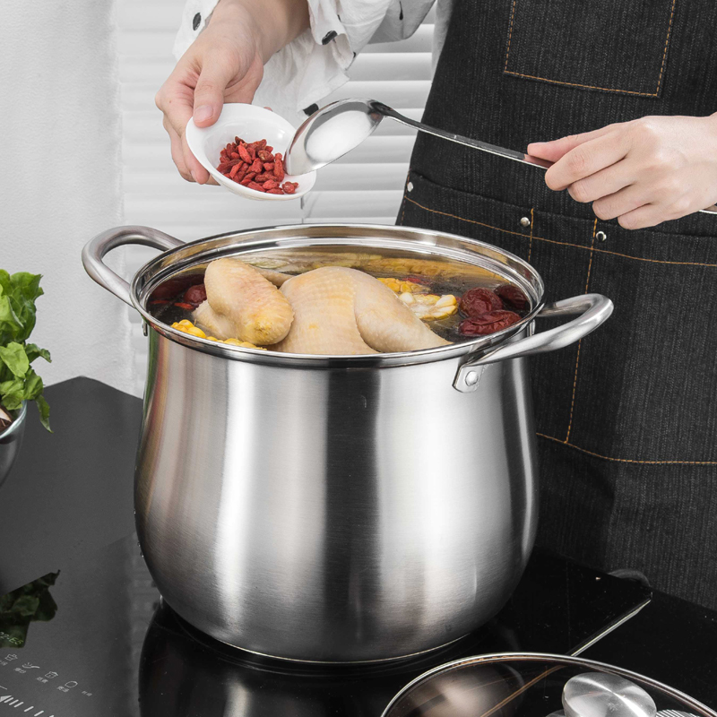 Large Stainless Steel Stock Pot - Durable, Easy to Clean, Essential for Soups and Stews