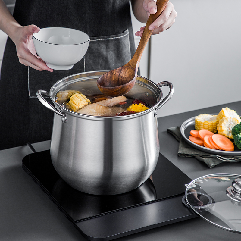 Large Stainless Steel Stock Pot - Durable, Easy to Clean, Essential for Soups and Stews