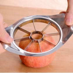 stainless steel apple slicer and corer for fast, even fruit cutting