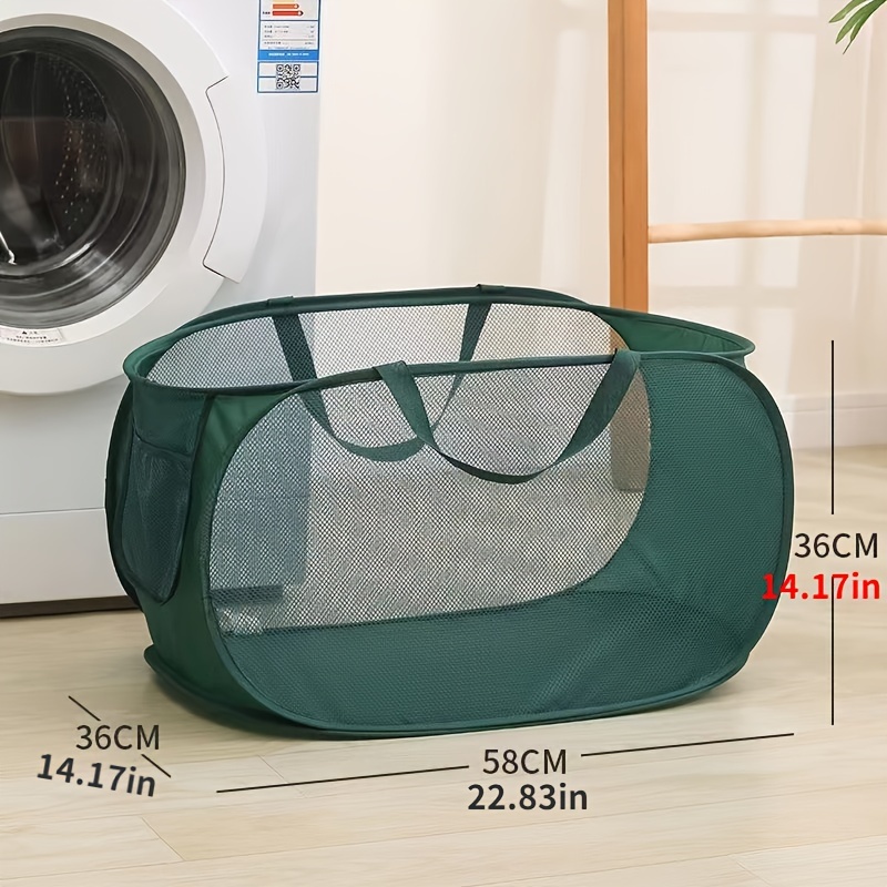 Breathable Mesh Folding Laundry Basket Large Capacity Portable Clothes Hamper 5