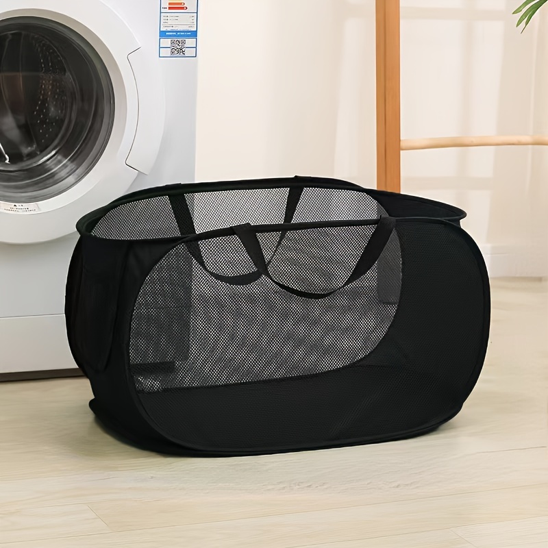 Breathable Mesh Folding Laundry Basket Large Capacity Portable Clothes Hamper 0