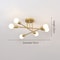 Industrial Wrought Iron LED Ceiling Lamp Modern Vintage 6Head Light For Living Room Dining Room H 9
