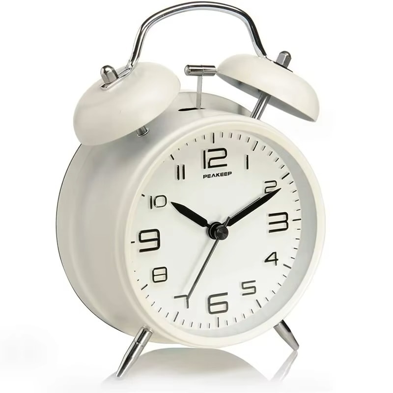 Loud Twin Bell Alarm Clock With Backlight Metal Frame BatteryOperated Desk Clock For Home Office 1