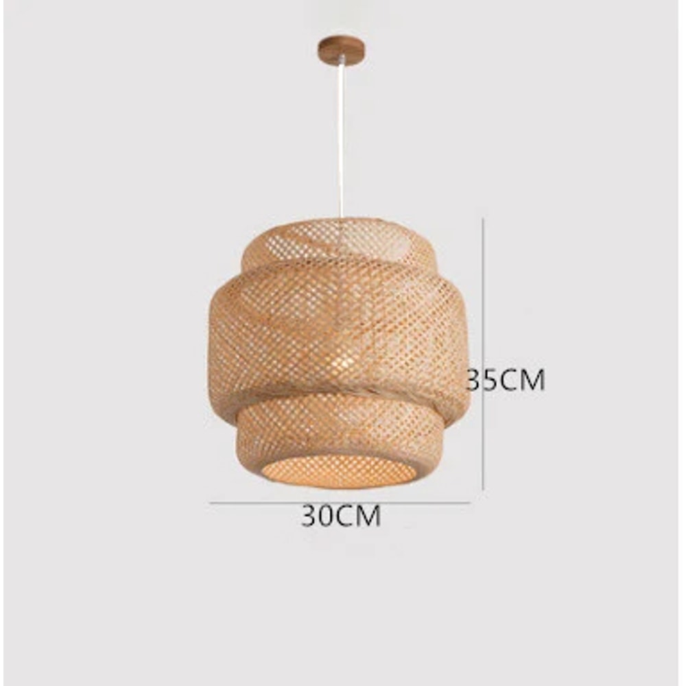 Handmade Bamboo Pendant Light – Elegant Hand Woven Chandelier for Bedroom, Dining Room, and Restaurant Spaces