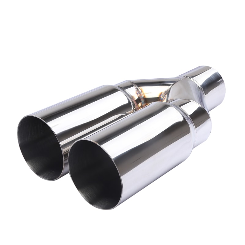 Universal Stainless Steel Exhaust Tip Dual Cylinder For Trucks Pickups 1