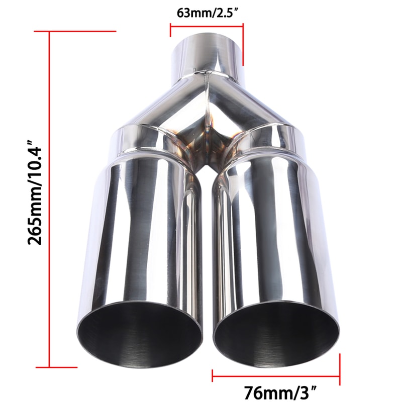 Universal Stainless Steel Exhaust Tip Dual Cylinder For Trucks Pickups 5