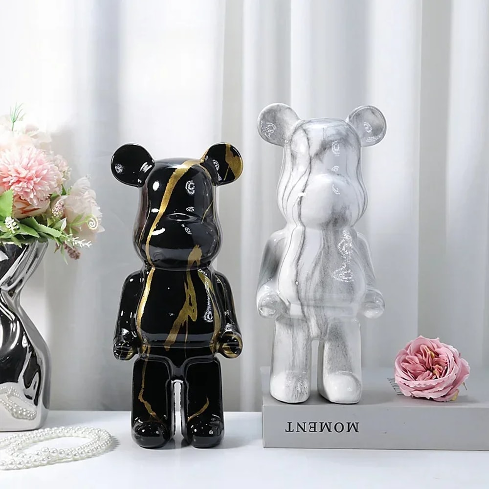 Aesthetic Nordic Bear Statue Sculpture Luxury Resin Figurine For Living Room Desk And Home Decor 3