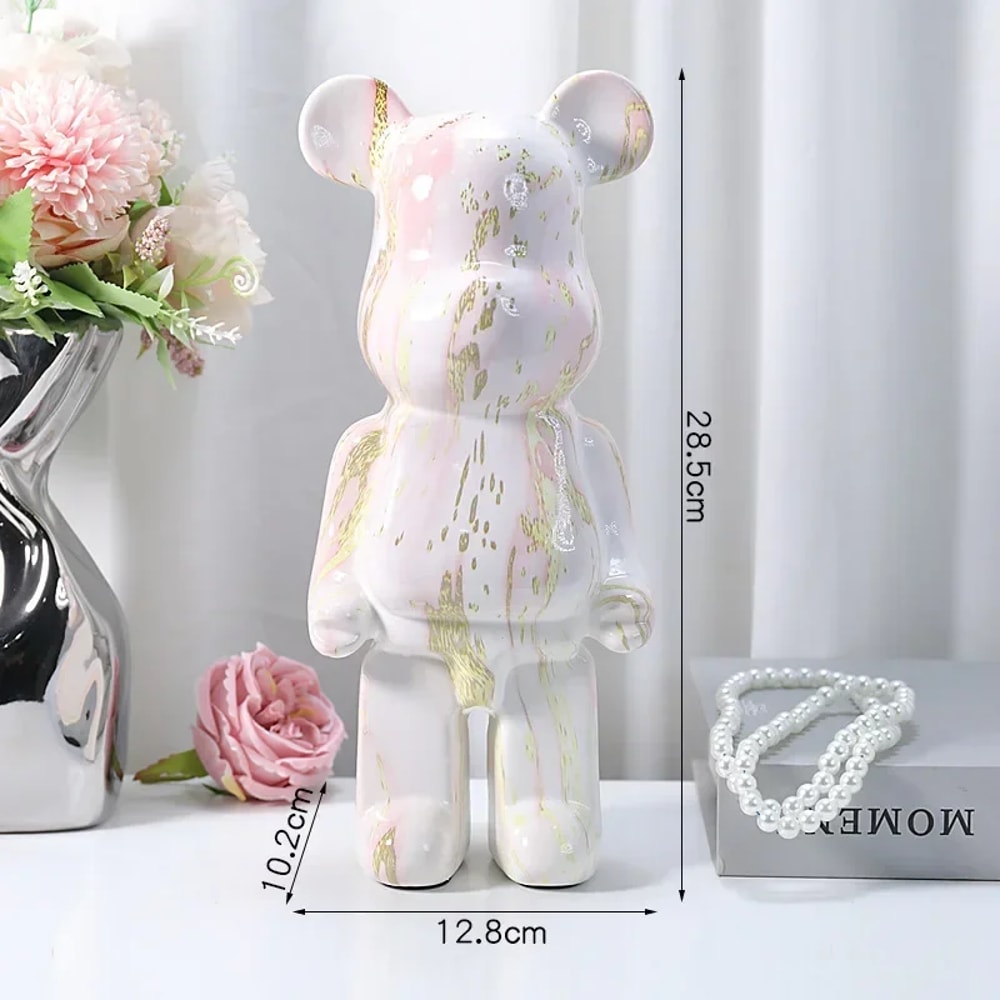 Aesthetic Nordic Bear Statue Sculpture Luxury Resin Figurine For Living Room Desk And Home Decor 9