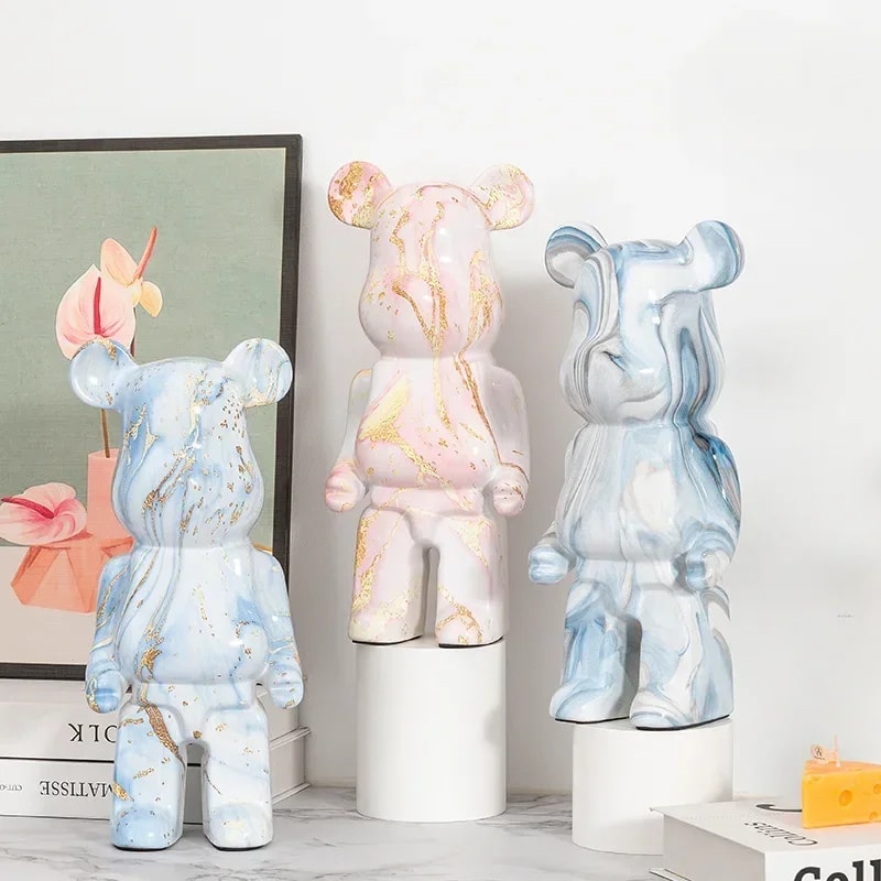 Aesthetic Nordic Bear Statue Sculpture Luxury Resin Figurine For Living Room Desk And Home Decor 5