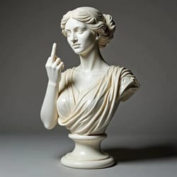 vienna goddess middle finger funny resin statue – personalized home office table decor & special gift
