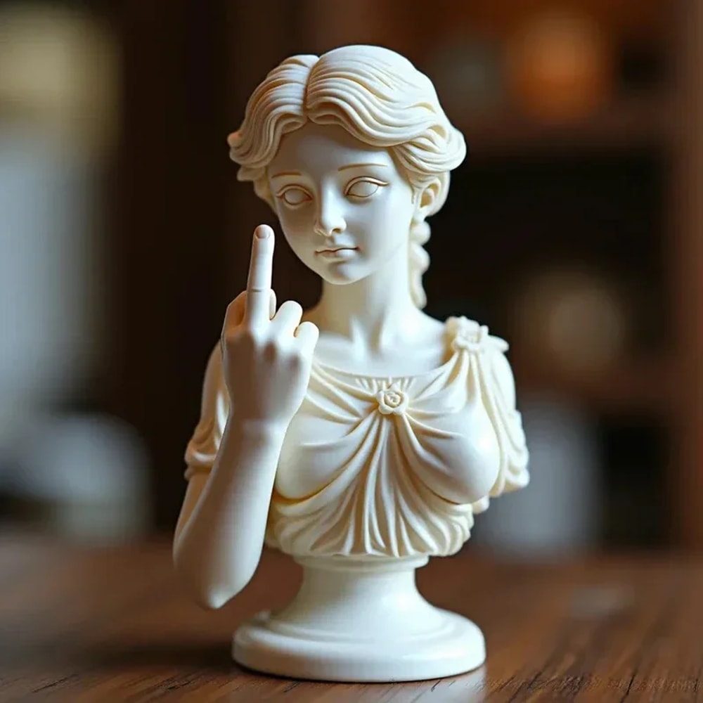 Vienna Goddess Middle Finger Funny Resin Statue Personalized Home Office Table Decor Special Gift 1