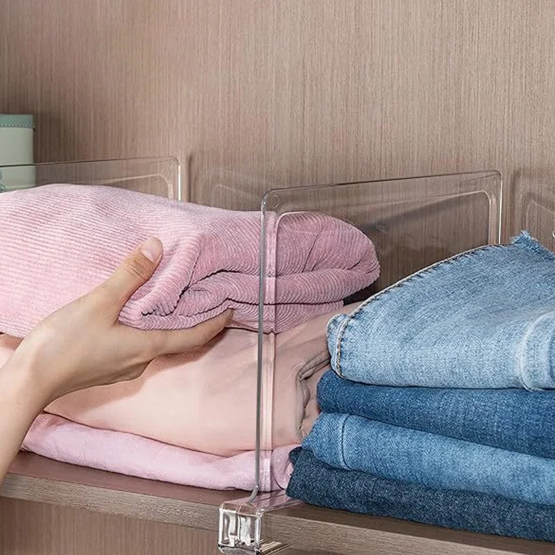 Transparent Closet Shelf Divider For Wardrobe Organizer Adjustable Dividers For Clothes Towels Bo 1