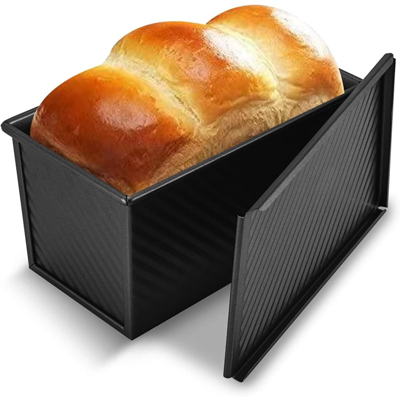 Pullman Loaf Pan with Lid – Non-Stick Carbon Steel Bread Mold for Perfect Toast & Cake Baking