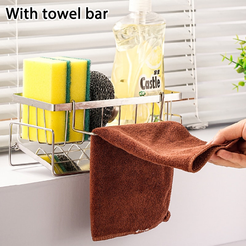 Stainless Steel Kitchen Sink Cleaning Tools Storage Rack Multifunctional Drain Rack For Sponges Cl 2