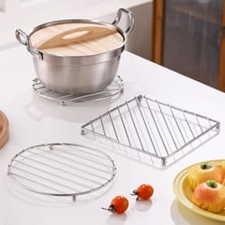 stainless steel trivet for pot steamer rack – durable cooking & baking rack for pans, cooling, and steaming