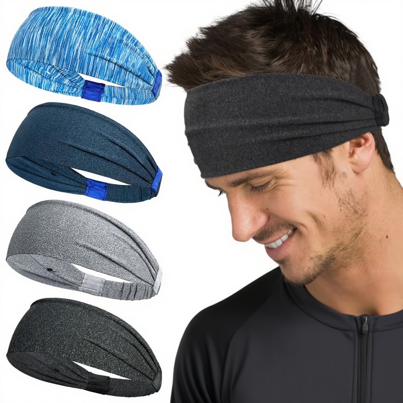 Sports Headbands For Men And Women Soft Elastic Sweatbands For Gym Yoga And Outdoor Sports 0