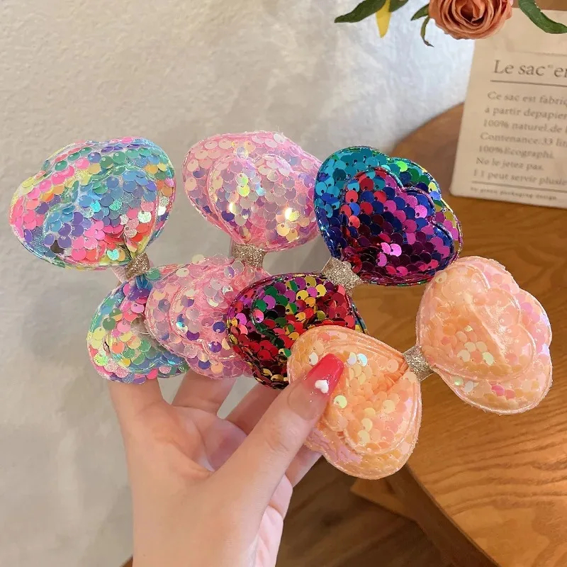 Sparkling Sequin Bow Hair Clip For Girls Cute Gradient Kawaii Hairpin For Kids Princess Fashion A 4