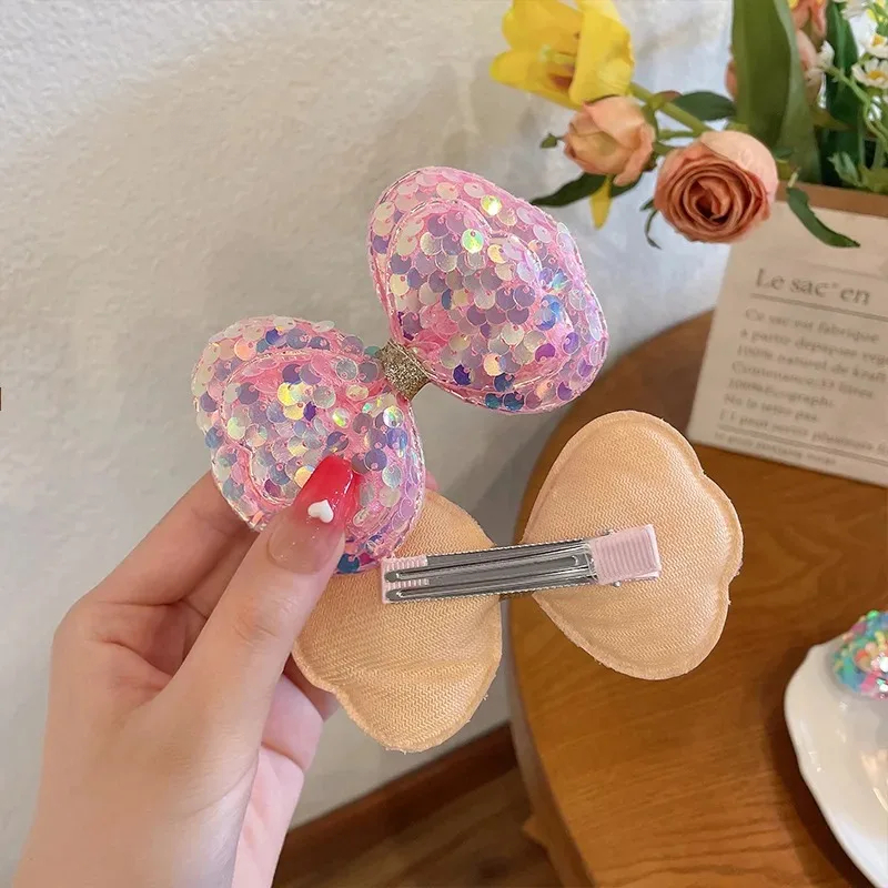 Sparkling Sequin Bow Hair Clip For Girls Cute Gradient Kawaii Hairpin For Kids Princess Fashion A 1