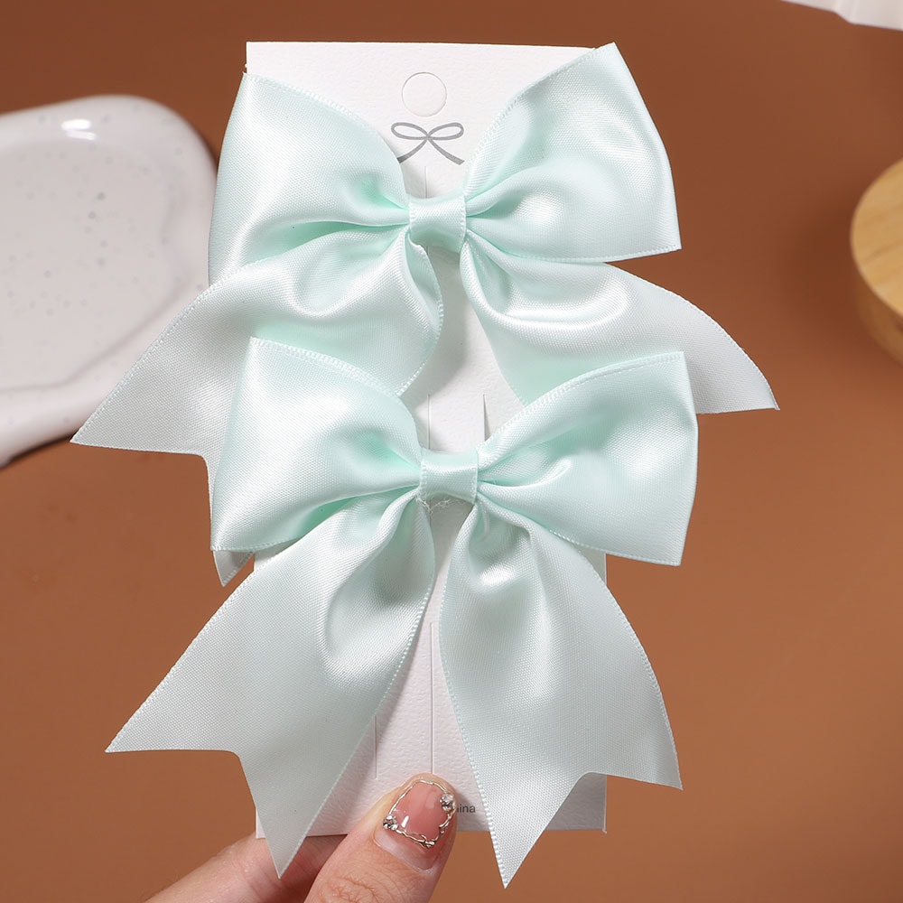 Baby Bows Hair Clip For Girls Handmade Solid Color Hairpins Perfect Hair Accessories For Kids 4