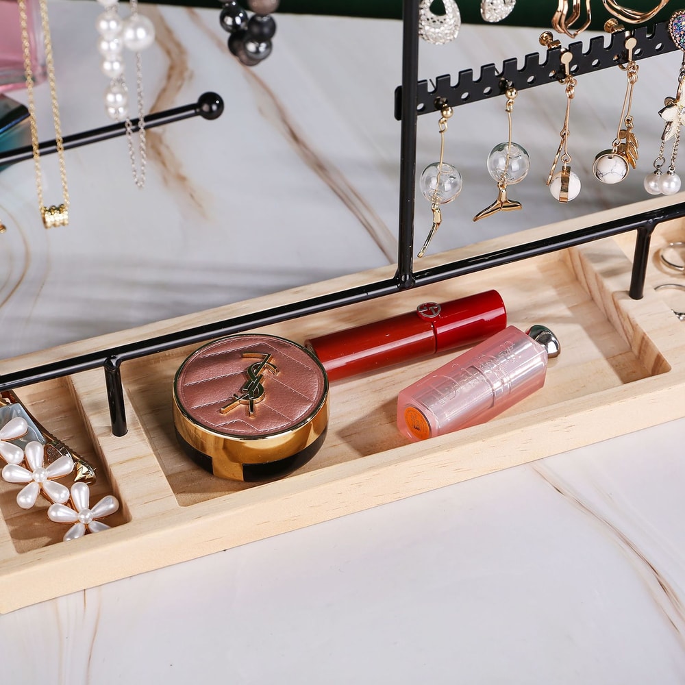 Multifunctional Jewelry Display Rack For Earring Necklace Ring And Bracelet Storage Detachable Woo 4