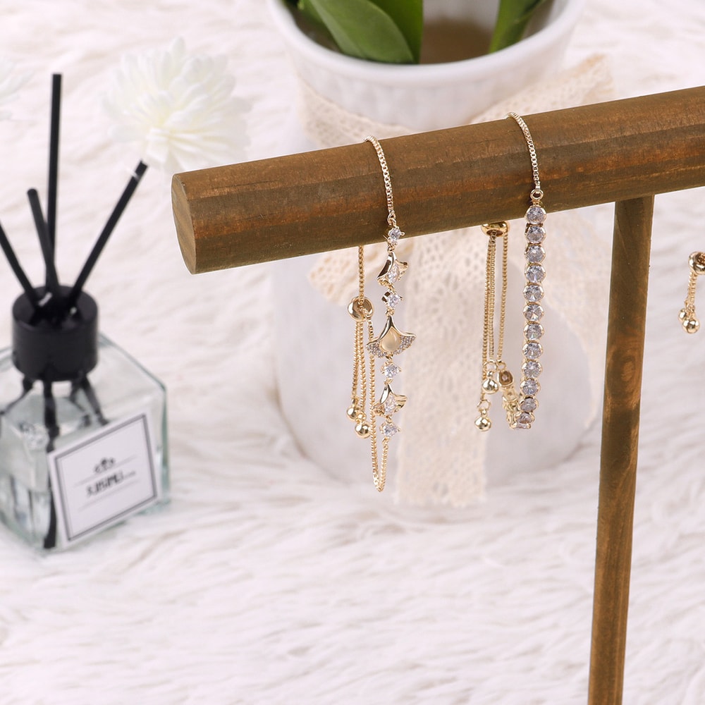 Wooden Jewelry Bracelet Display Rack Stand For Watches Chains And Bracelets 1