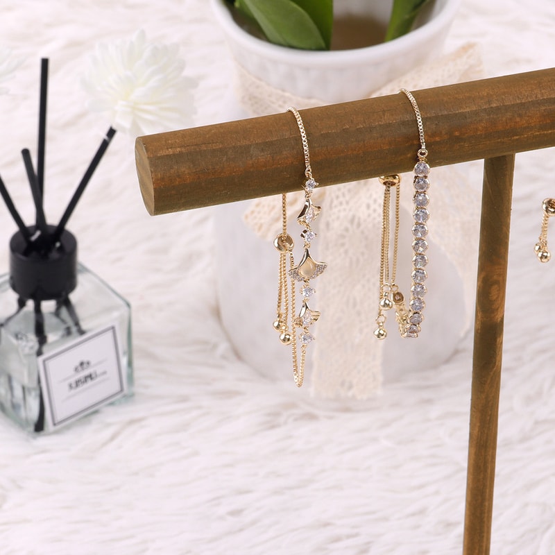 Wooden Jewelry Bracelet Display Rack Stand For Watches Chains And Bracelets 1