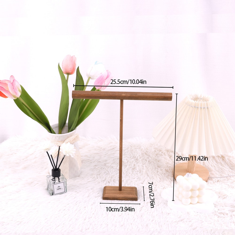Wooden Jewelry Bracelet Display Rack Stand For Watches Chains And Bracelets 5