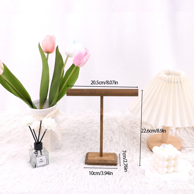 Wooden Jewelry Bracelet Display Rack Stand For Watches Chains And Bracelets 4