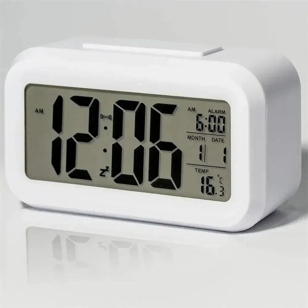 LED Digital Alarm Clock with Snooze and Calendar Function – Multifunction Desktop Table Clock with Backlight