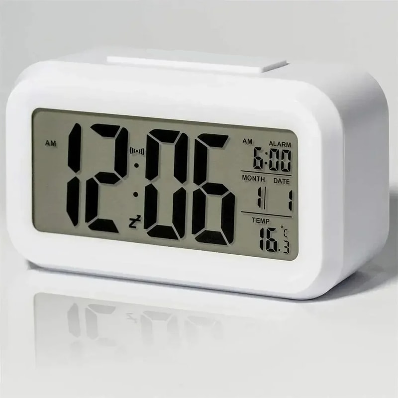 LED Digital Alarm Clock with Snooze and Calendar Function – Multifunction Desktop Table Clock with Backlight